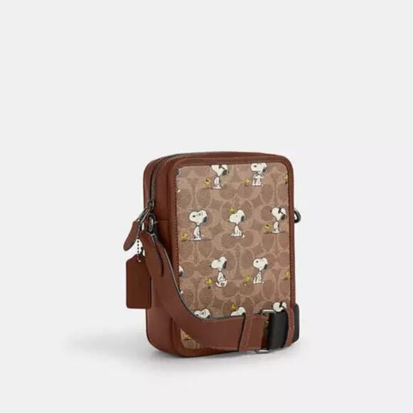 Coach X Peanuts Sullivan Crossbody Bag Signature Canvas With Snoopy Print  CBK48 - Picture 6 of 8